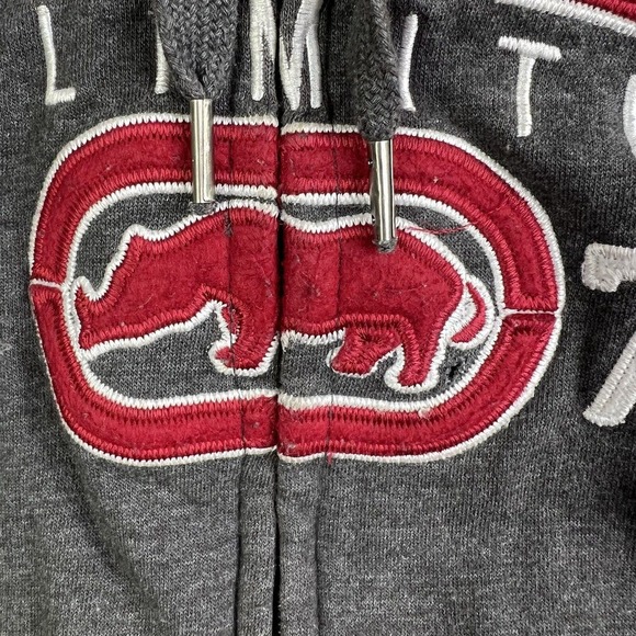 Vintage Y2K Ecko UNLTD Hoodie Mens Size Small Gray/Red Spell Out Rhino Logo 1972 - Picture 16 of 16